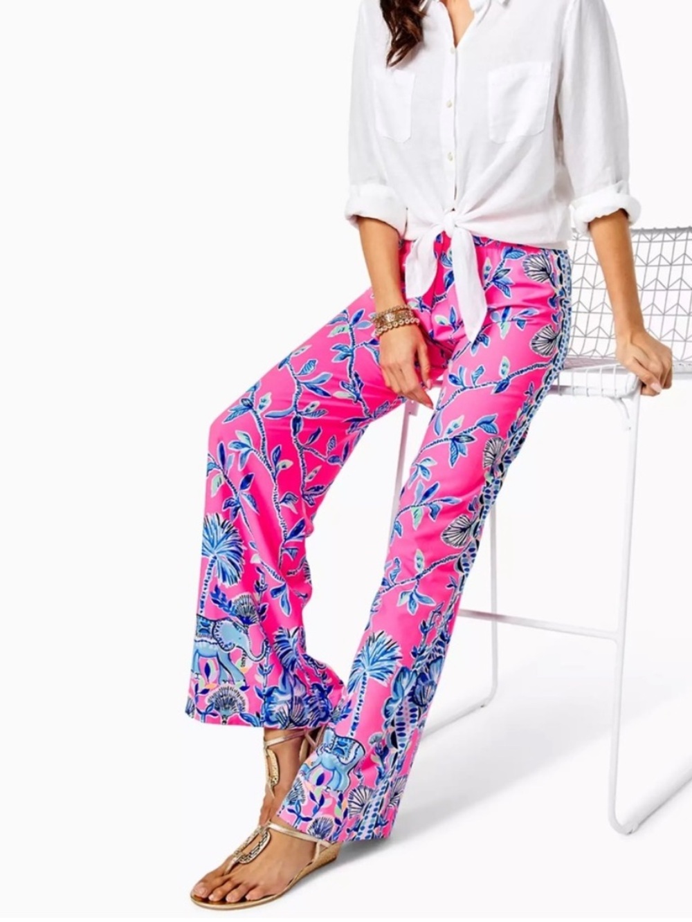 Lilly Pulitzer Bal Harbour Palazzo Pant Pink Isle Slathouse Jungle 6136